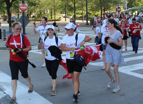 Pan Am Masters Games Athletes Parading to Mall C in Cleveland for the Welcome Celebration