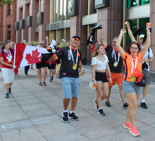 Pan Am Masters Games Athletes Parading to Mall C in Cleveland for the Welcome Celebration