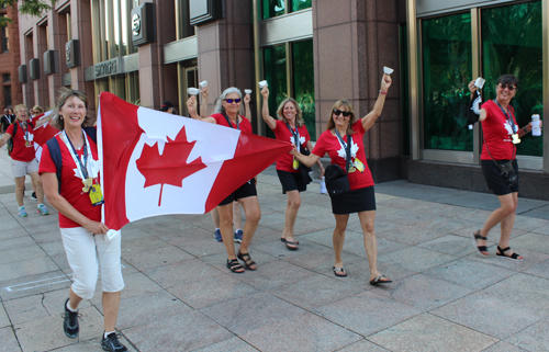 Pan Am Masters Games Athletes Parading to Mall C in Cleveland for the Welcome Celebration