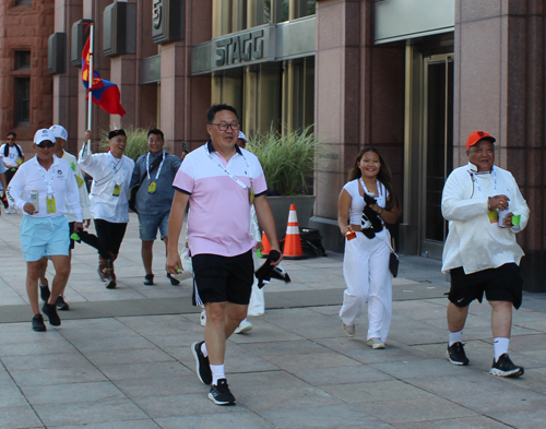 Pan Am Masters Games Athletes Parading to Mall C in Cleveland for the Welcome Celebration