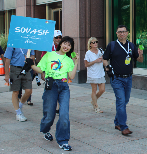 Pan Am Masters Games Athletes Parading to Mall C in Cleveland for the Welcome Celebration