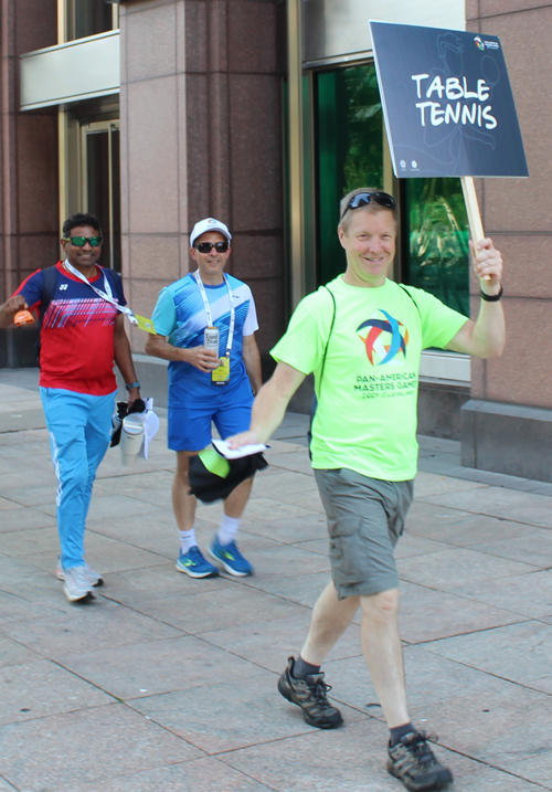 Pan Am Masters Games Athletes Parading to Mall C in Cleveland for the Welcome Celebration