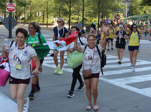 Pan Am Masters Games Athletes Parading to Mall C in Cleveland for the Welcome Celebration