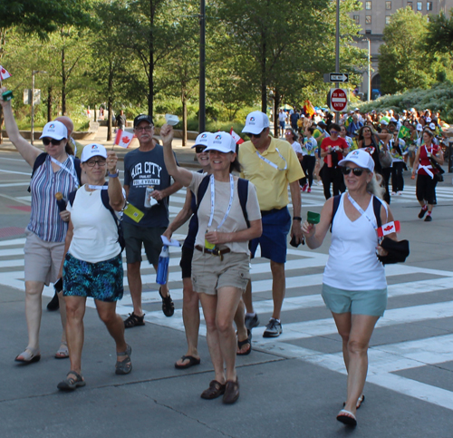 Pan Am Masters Games Athletes Parading to Mall C in Cleveland for the Welcome Celebration