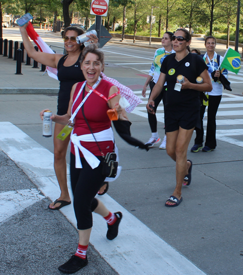 Pan Am Masters Games Athletes Parading to Mall C in Cleveland for the Welcome Celebration