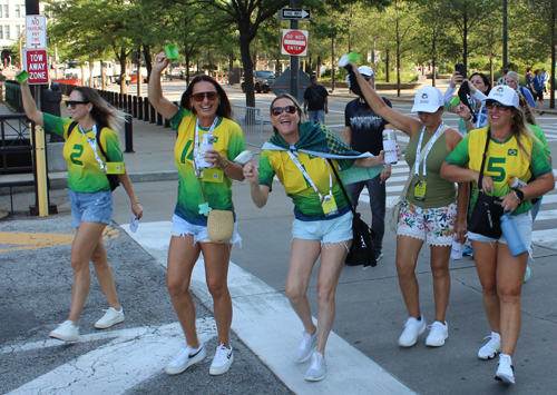 Pan Am Masters Games Athletes Parading to Mall C in Cleveland for the Welcome Celebration