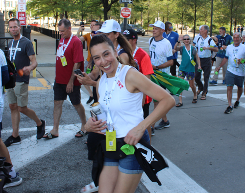 Pan Am Masters Games Athletes Parading to Mall C in Cleveland for the Welcome Celebration