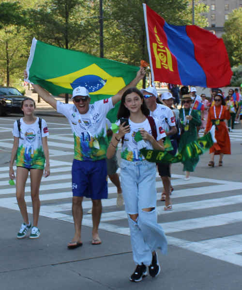 Pan Am Masters Games Athletes Parading to Mall C in Cleveland for the Welcome Celebration