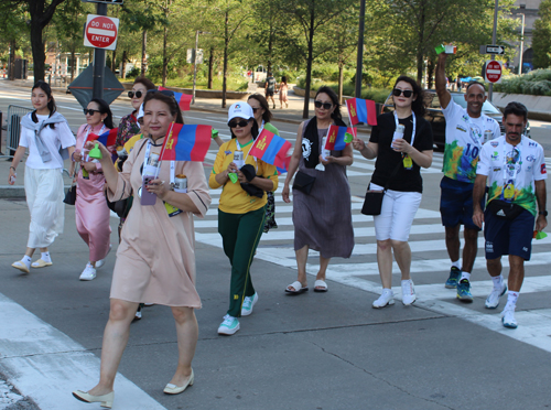 Pan Am Masters Games Athletes Parading to Mall C in Cleveland for the Welcome Celebration