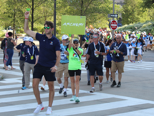 Pan Am Masters Games Athletes Parading to Mall C in Cleveland for the Welcome Celebration