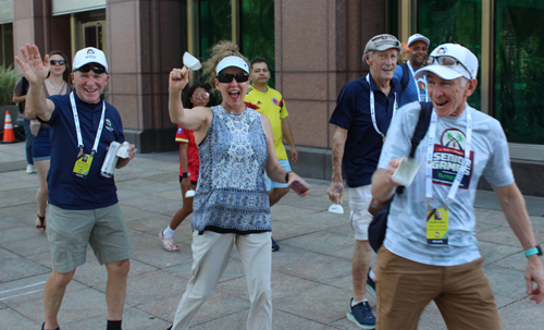 Pan Am Masters Games Athletes Parading to Mall C in Cleveland for the Welcome Celebration