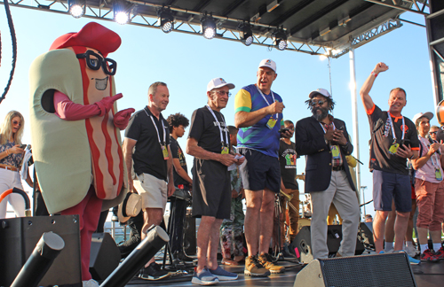 Athletes from 6 continents reciting the Athlete's Oath at Pan Am Masters Games in Cleveland