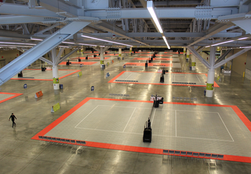 Volleyball courts for the Pan Am Masters Games in Cleveland