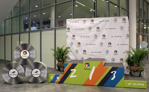 Podium for winners at  the Pan Am Masters Games in Cleveland