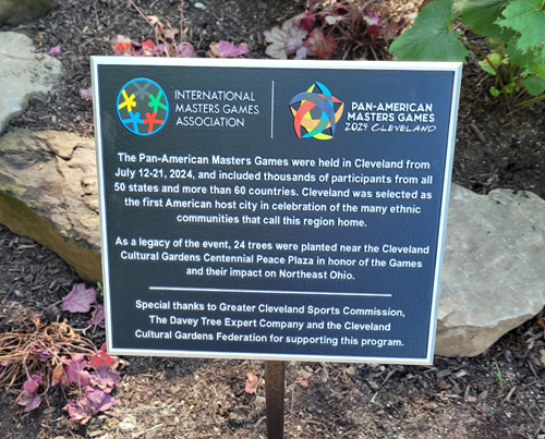 Pan Am Masters Games tree sign