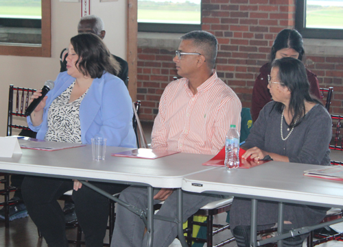 Pam Anson from the BBB, Tariqi Islam from the Bangladesh community and  Chia-Min Chen, Asian Liaison for Cleveland