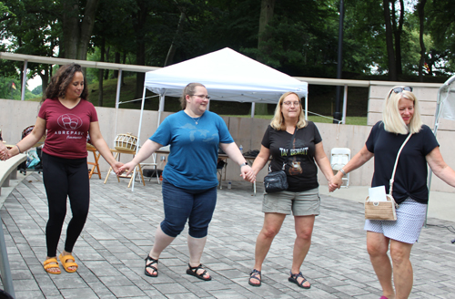 Dancing in the Cleveland Cultural Gardens to Native American drummers