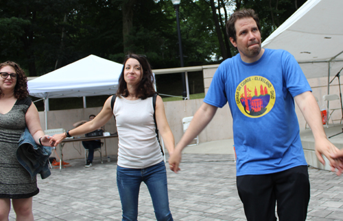 Dancing in the Cleveland Cultural Gardens to Native American drummers