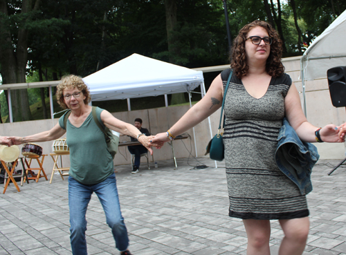 Dancing in the Cleveland Cultural Gardens to Native American drummers