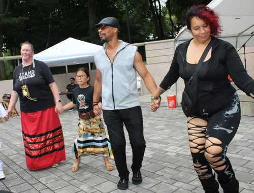 Dancing in the Cleveland Cultural Gardens to Native American drummers