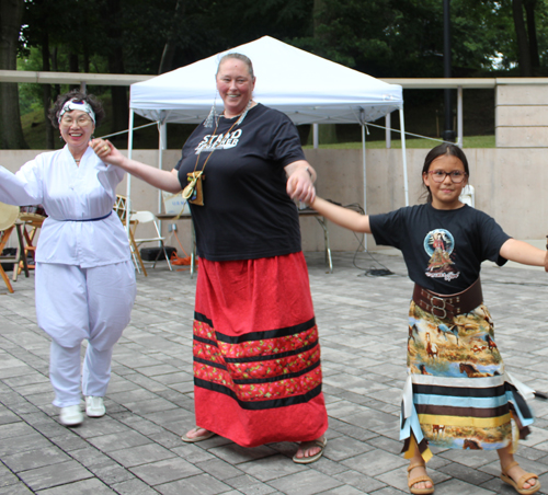 Dancing in the Cleveland Cultural Gardens to Native American drummers