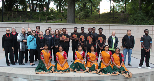 Tamburitza Orchestra, Black Beanz and Bollywood dancers group photo