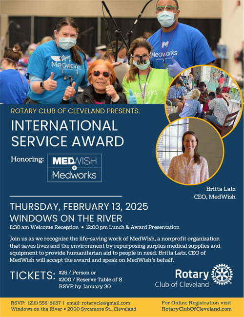 Rotary Club of Cleveland honors MedWish/Medworks flyer