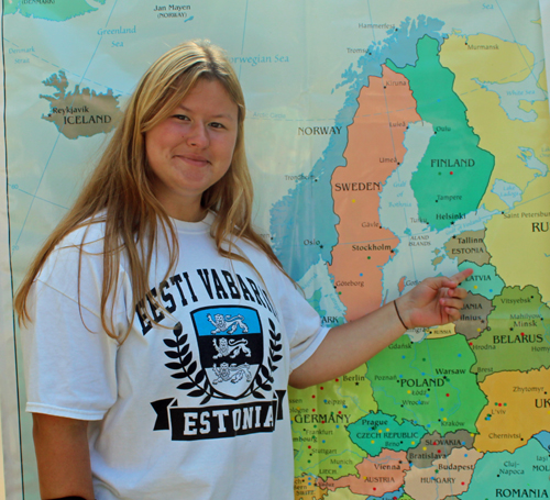 Pointing to Estonia