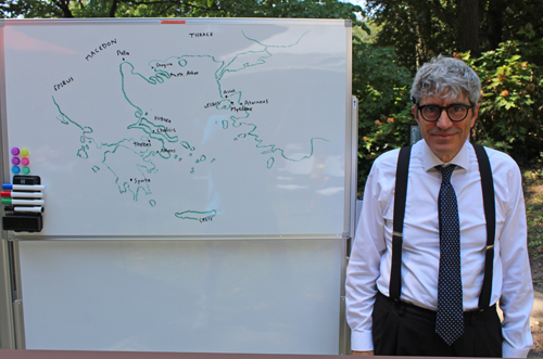 Dr. Peter Gilbert with his map