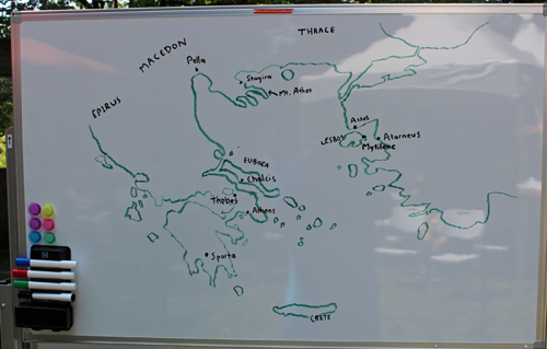 Dr. Peter Gilbert's map for his lecture on Aristotle