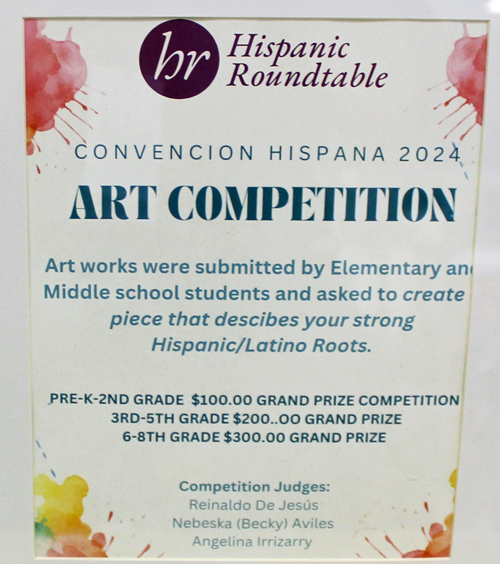 Convencion Hispana 2024 Art Competition sign