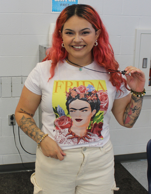 Rocking a Frida Kahlo shirt