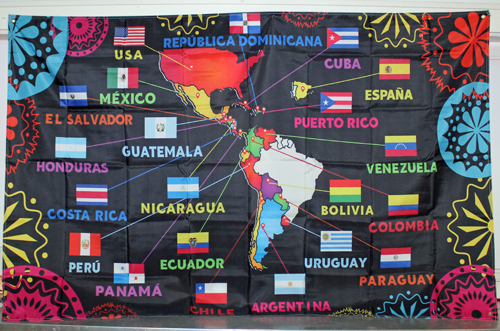 Hispanic map - flags