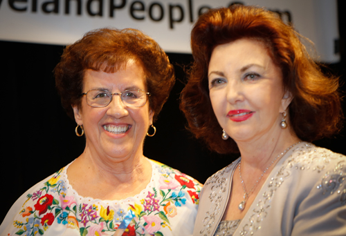 Dr. Maria Pujana inducting Carolyn Balogh into the Cleveland International Hall of Fame