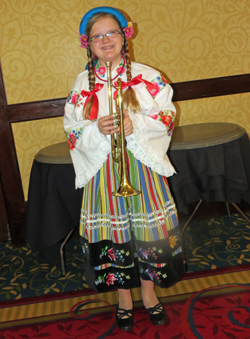 Olivia Gutowski with her trumpet