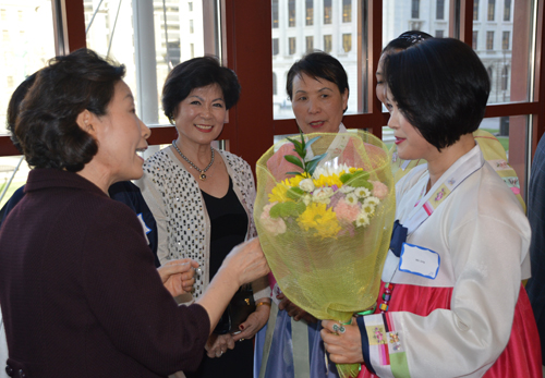 Friends and family honoring Sam Kim