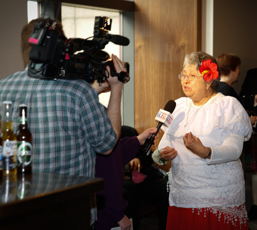 Sister Alicia Alvarado being interviewed