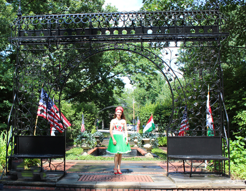 Singer Emoke Armington by the refurbished Hungarian Garden gate