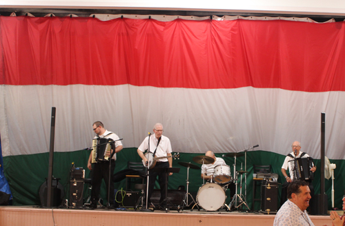 Hungarian flag behind the stage