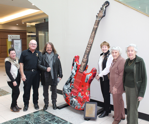 Leslie Mandoki and Musem volunteers with  Hungarian Guitarmania  guitar