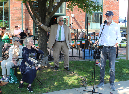 Johnny Kilbane statue sculptor Rowan Gillespie speaking