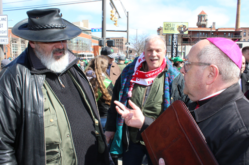 Priest visitng from Poland meets Bishop Malesic