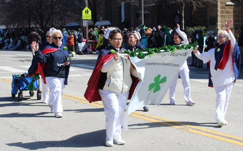 Nurses at 2025 Cleveland St Patrick's Day Parade