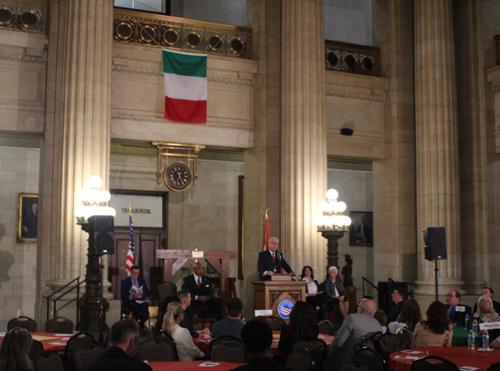 City Hall Rotunda with Italian flag