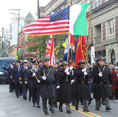 Cleveland FD in 2024 Columbus Day Parade in Cleveland's Little Italy