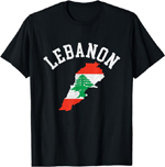 Lebanon Flag Map Distressed T-Shirt