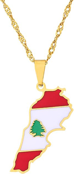 Lebanon Map Pendant Necklace