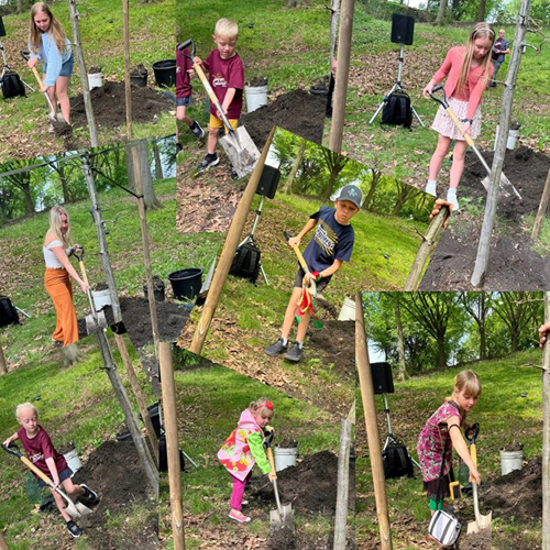 Planting the oak tree in Lithuainian Garden