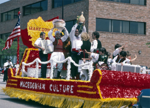 Macedonians in the Lorain Festival parade in the '80's