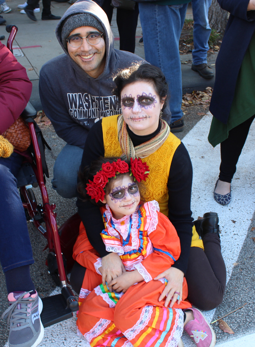 People in costumes at 2024 Cleveland Day of the Dead Parade